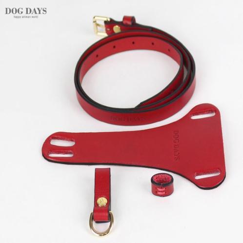 Premium leather harness T type (Red)