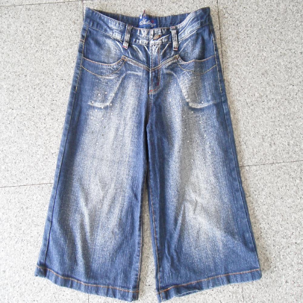 Adult's Blue Jean Short Pants, Used Clothing