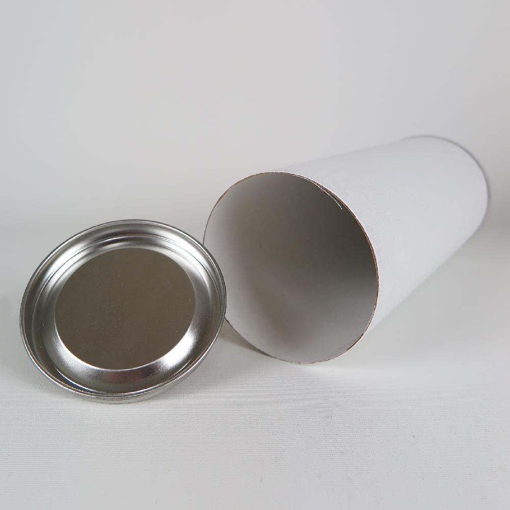 Tin-cap paper tube 83x200(White)_Tea Coffee Apparel Packing Box Cylinder Gift Box Wrapping Supplies