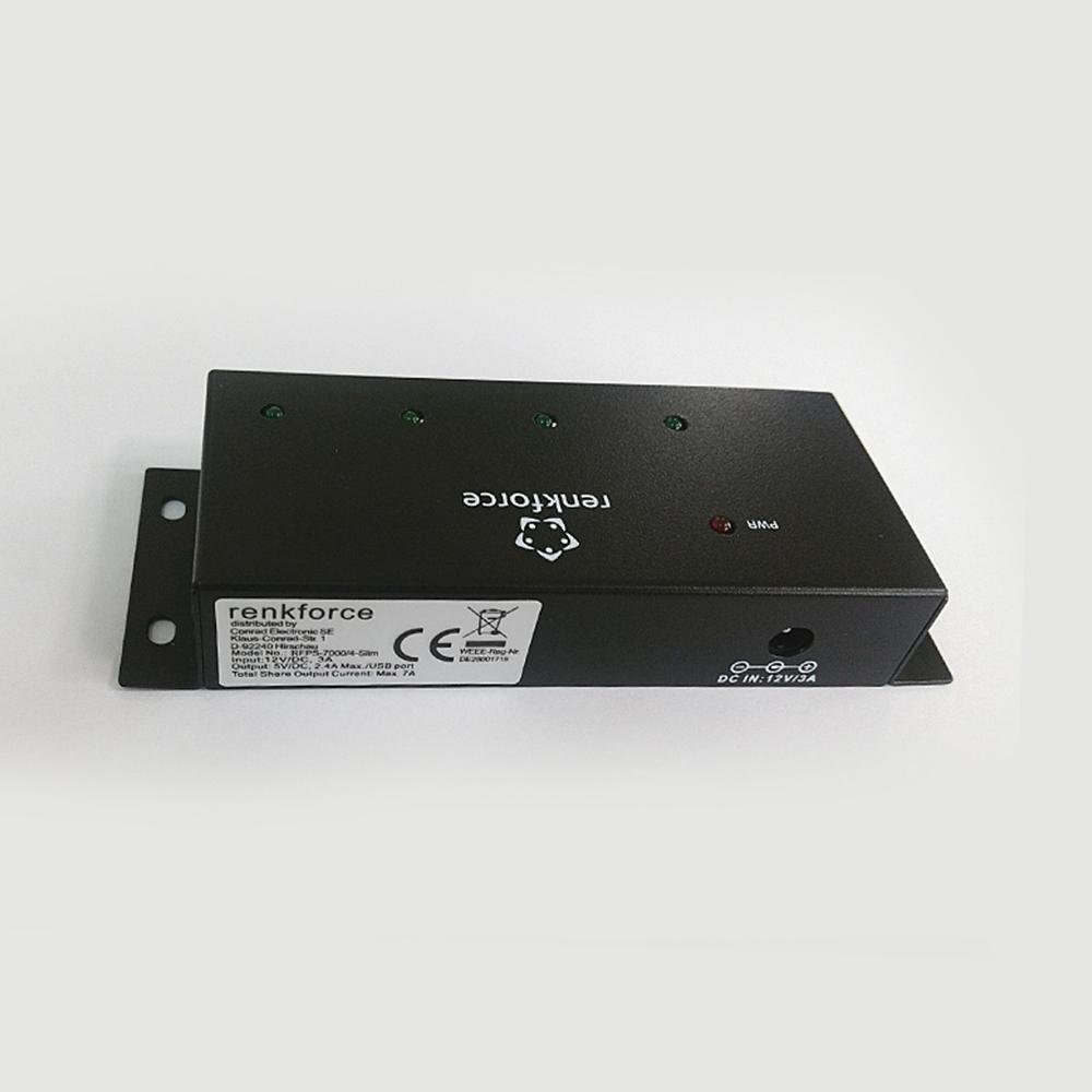 5V USB compatible devices,  automatic self-power status monitoring 4Port Smart Charger Slim