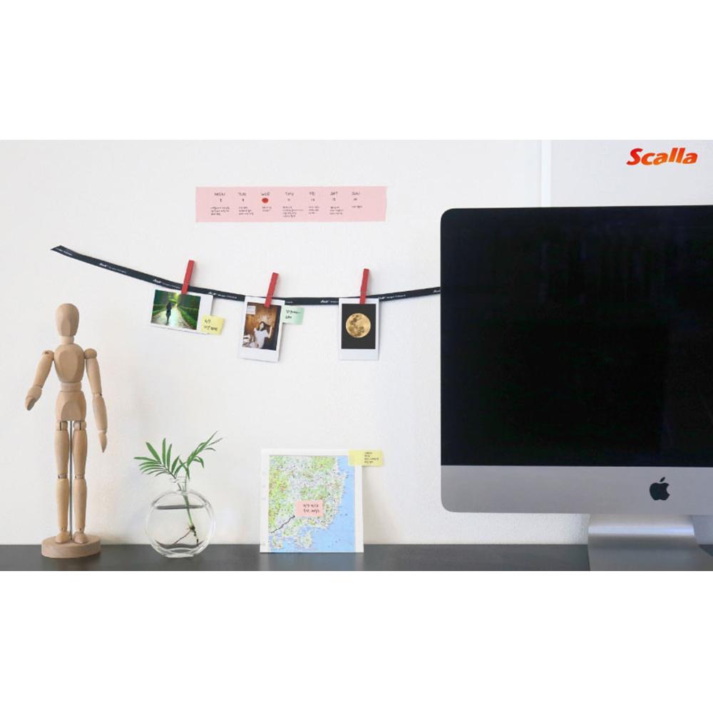 Scalla Memo Tape 24mm Set Sticky Note Adhesion Dispenser 3 Colors Labeling Office Supply Dispenser