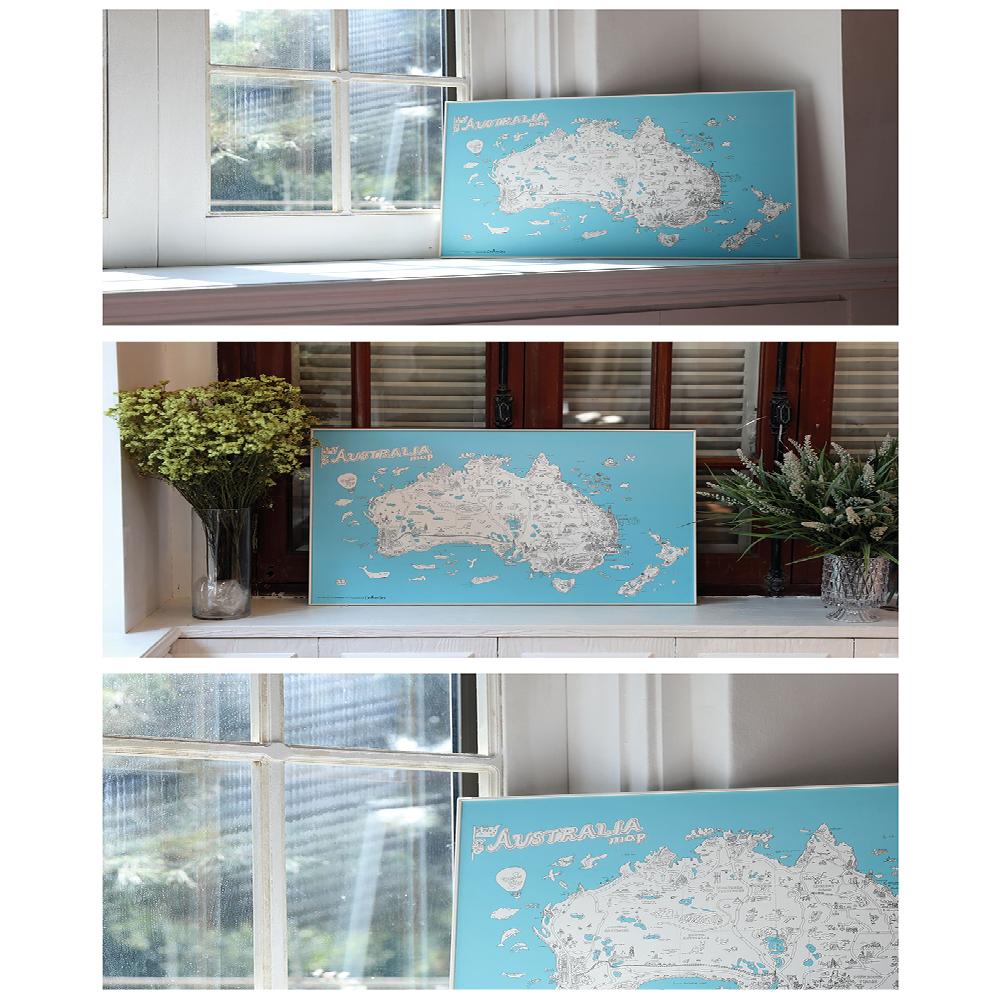 Dream Sky Nation-Map Decorative Coloring Painting DIY Paper Continent Map - Australia
