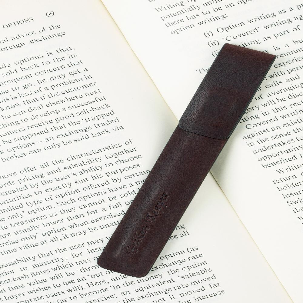 Strong Folding Magnetic Bookmark, North America Genuine Leather, Folding Clips, Simple But Beautiful