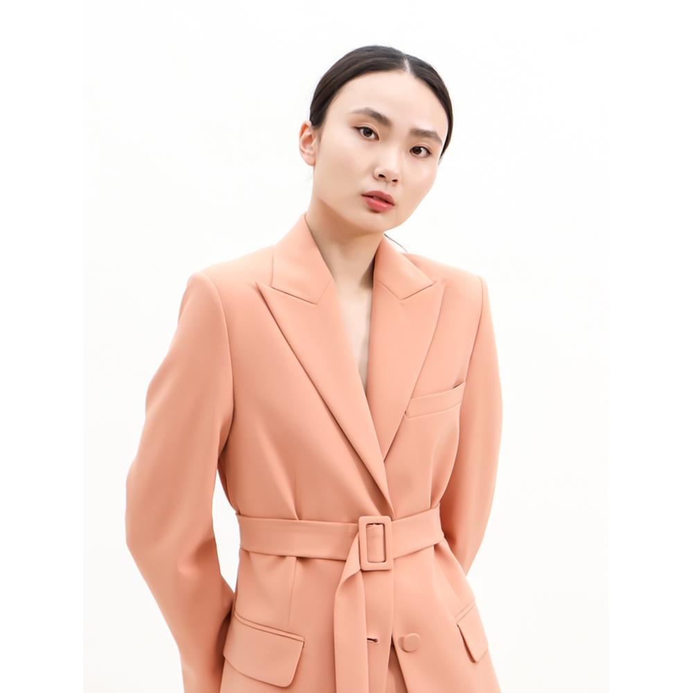 SUITHEEL LOOSE FIT BELTED SINGLE SUIT - SALMON