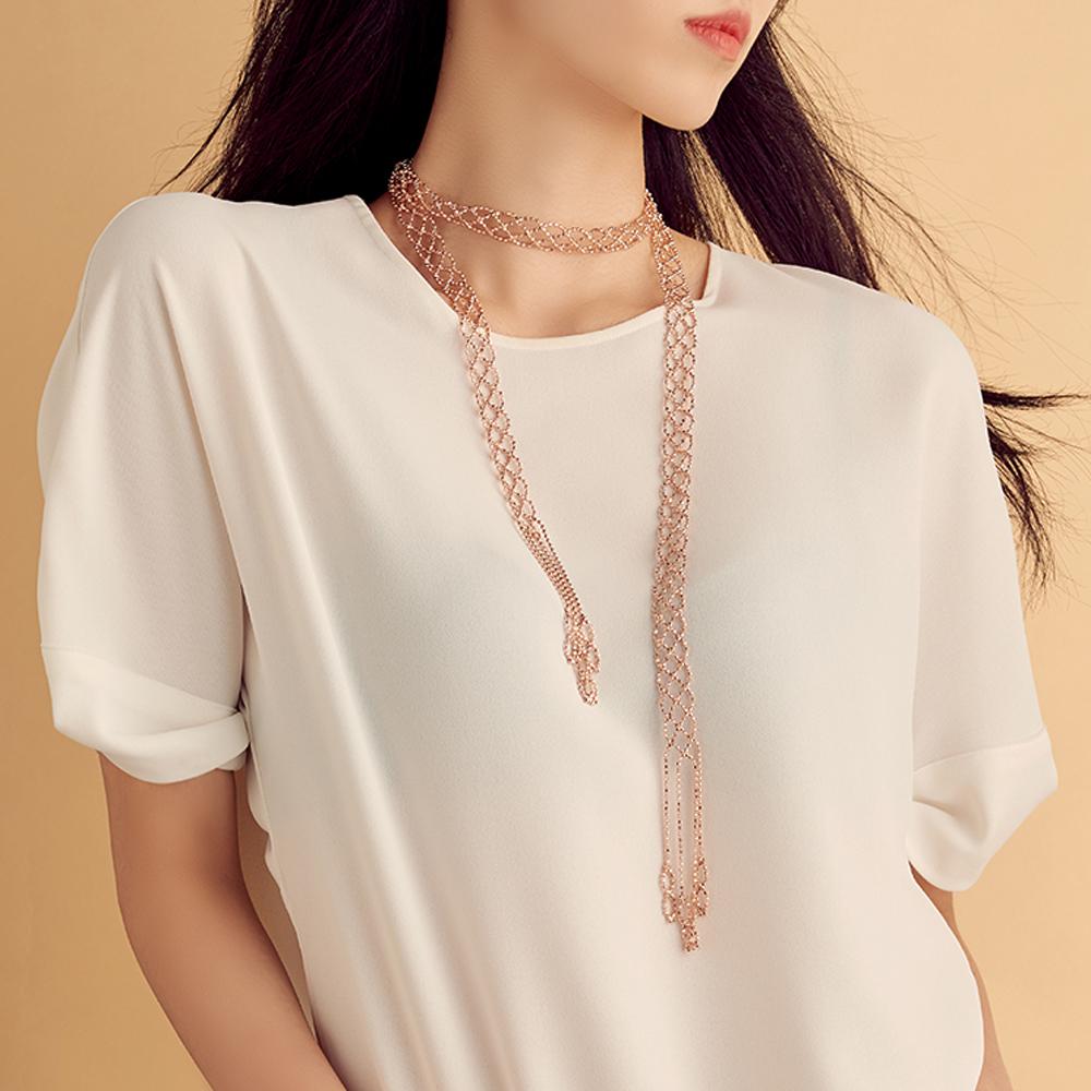 Silver embroidery crafted Scarf Necklaces : K330