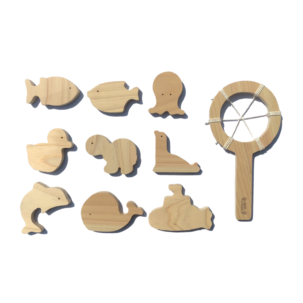 Korean Chew Safe Toy Company, HINOKI WOODEN BATH TOYS - UNIVERSE PLANET SET