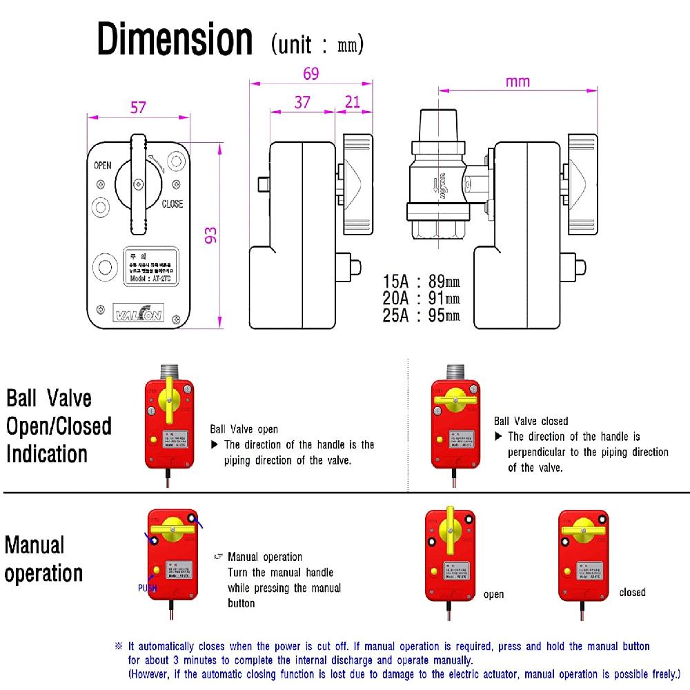 Motorized Actuators DC 12~24V (Excluding Ball Valve)  - AT-2TC (2-wire(Auto Return))