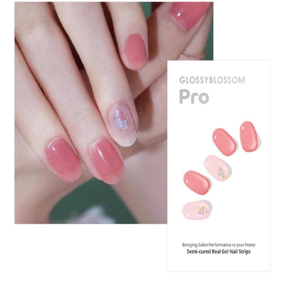 Semi-curing Gel Nail Sticker - Twinkle Coral