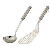 Cruzine Sting Cooking Tool 2p Set ( Ladle + fritter tender Set)