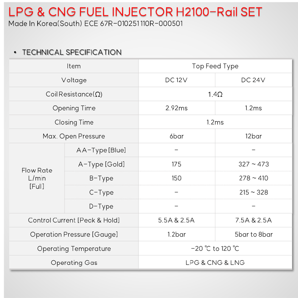 LPG CNG injector for VAN and Heavy Trucks (H2100)