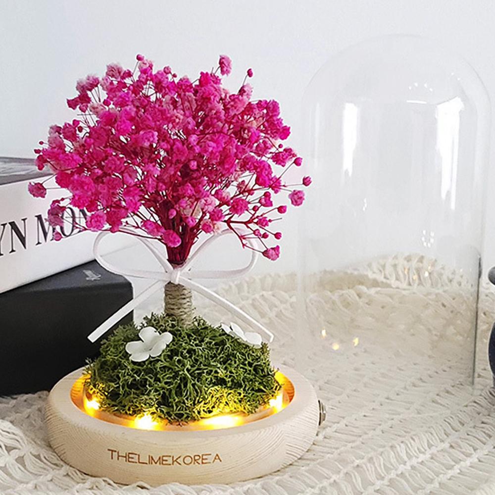 LED Pink Fog Glass Dome Mood Light Lovely Color