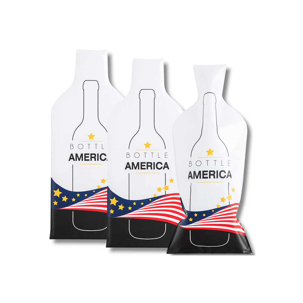 Bottle America Multicolor (1set 3pcs) | Reusable Wine Travel Protector Sleeves for Glass Bottles