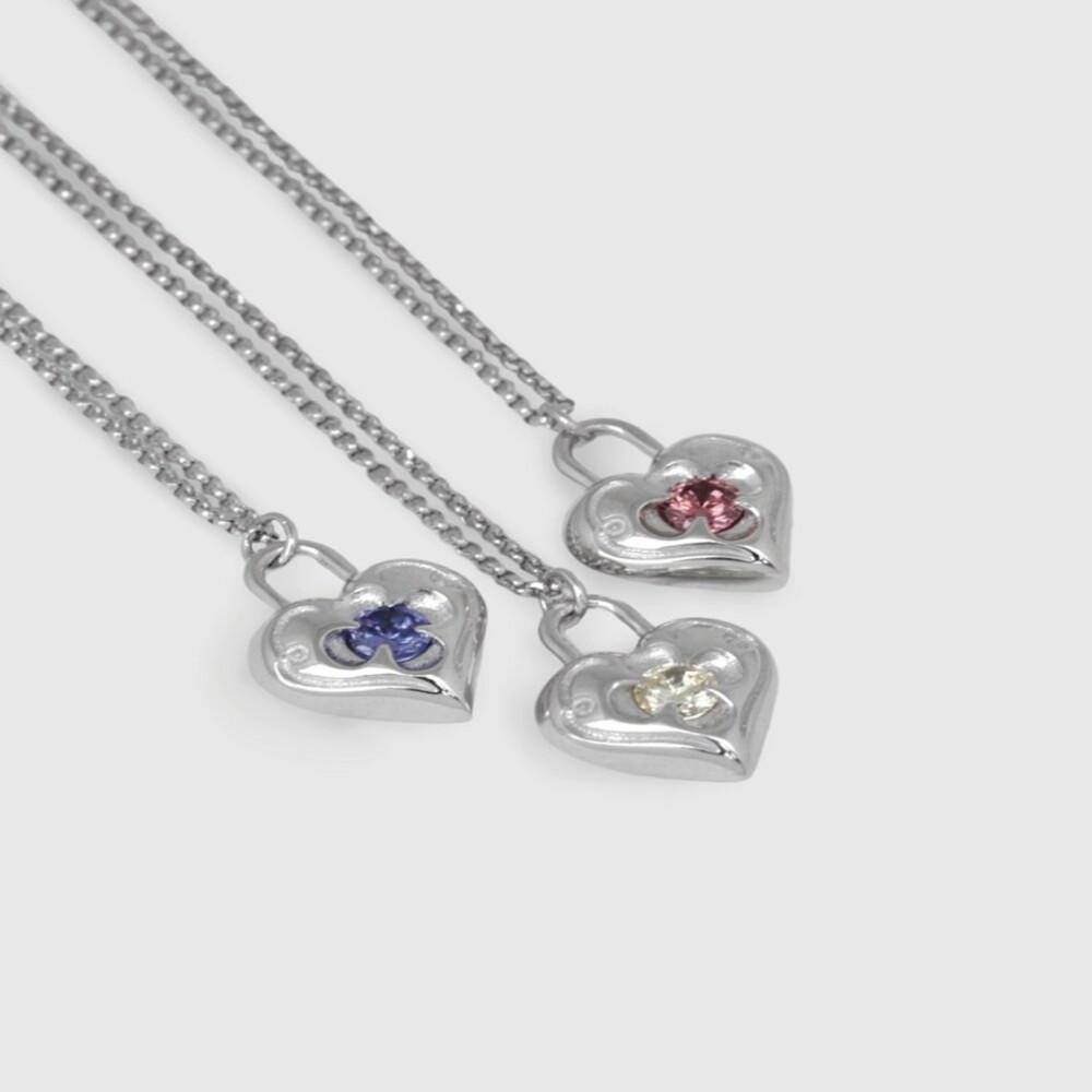 Victorian Heart Lock Necklace_Yellow Light