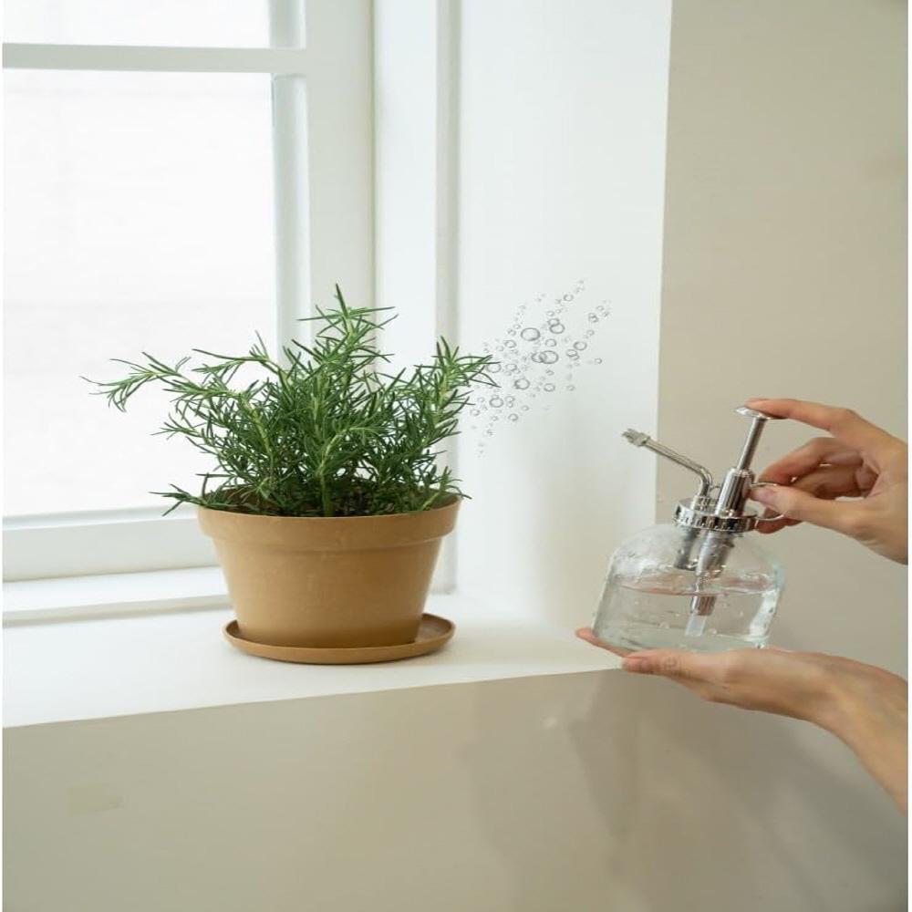 Freefactory Flower Plant Pot with Drainage Holes and Saucer Tray(Small/Ivory)